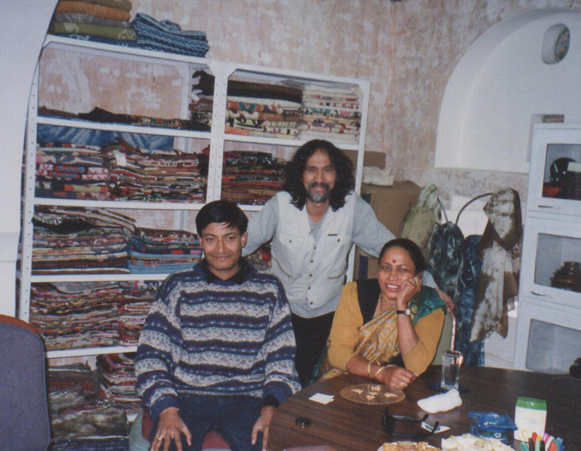 Ajay (left) and Chandra Kanta (right) at the Studio, 1992